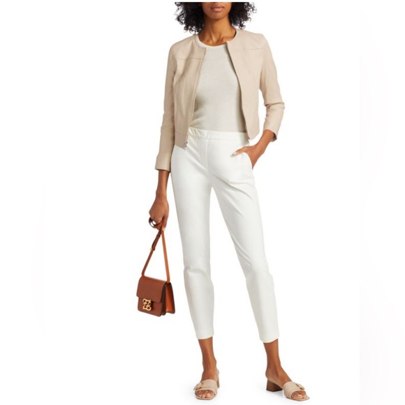 Theory Thaniel Approach Stretch Cropped Pants in New Ivory Size 2 New w/Tag